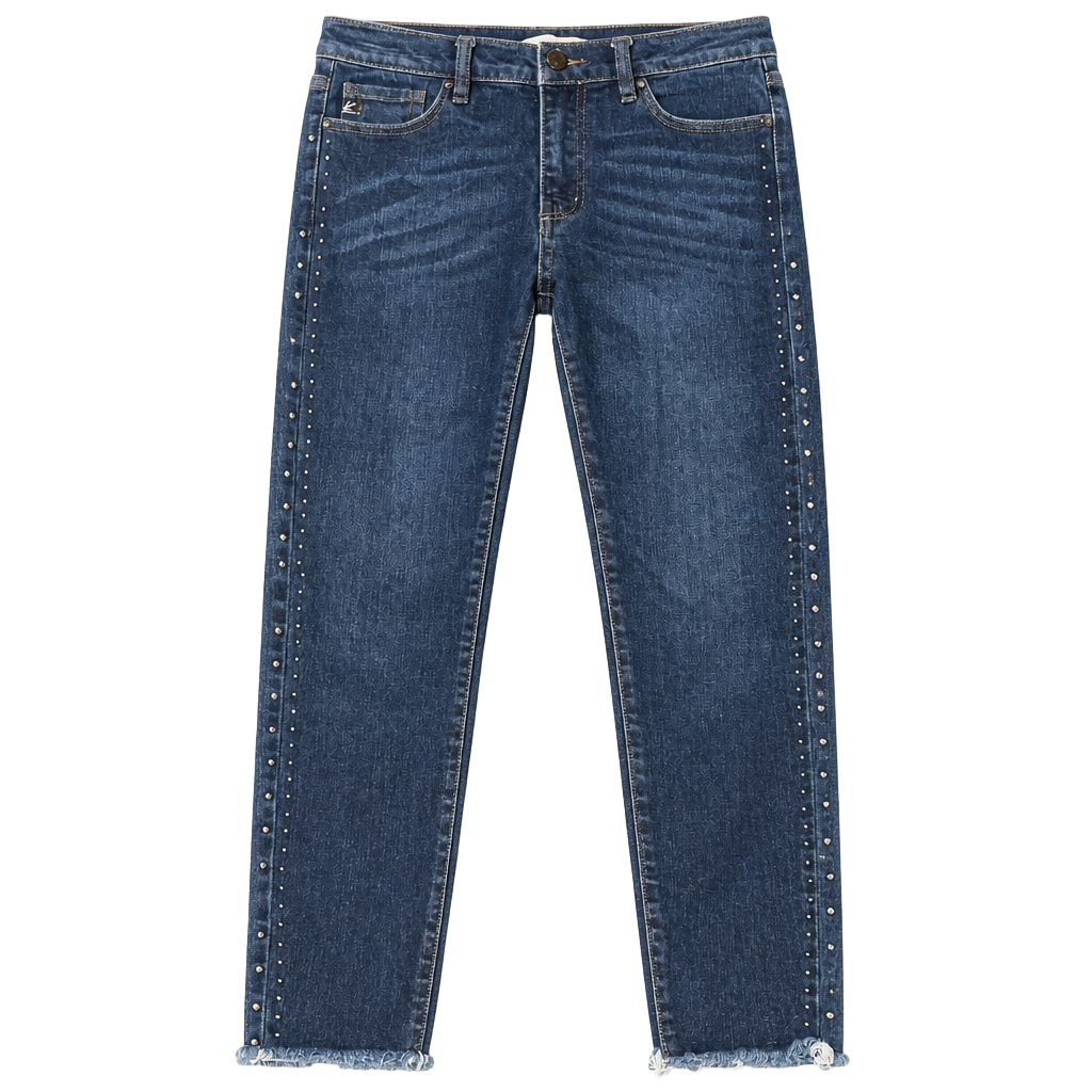 Kancan Studded Side Skinny Jeans Size 9/28 Raw Hem KC7134D 1