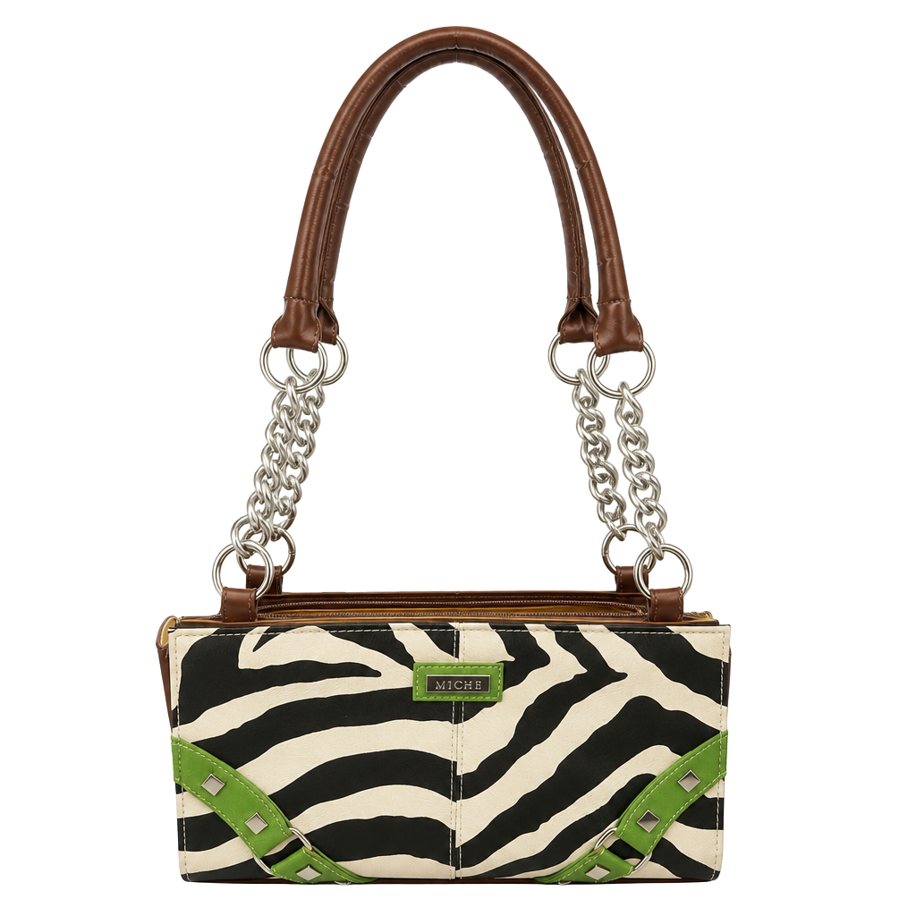 Miche Classic Purse SHELL ONLY Fits Classic Bag ZOE GREEN Black White Zebra 1