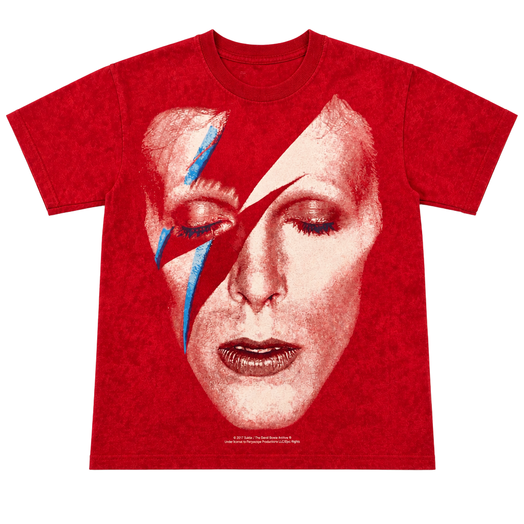 David Bowie Aladdin Sane Red Tie-Dye T-Shirt Size Small 1