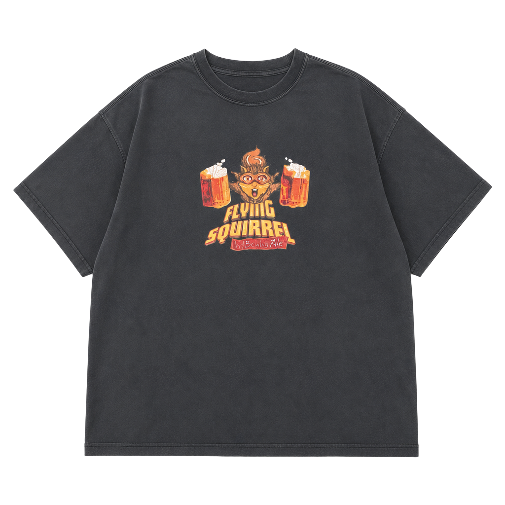 Vintage Hops Restaurant Flying Squirrel Nut Brown Ale Graphic T-Shirt 1