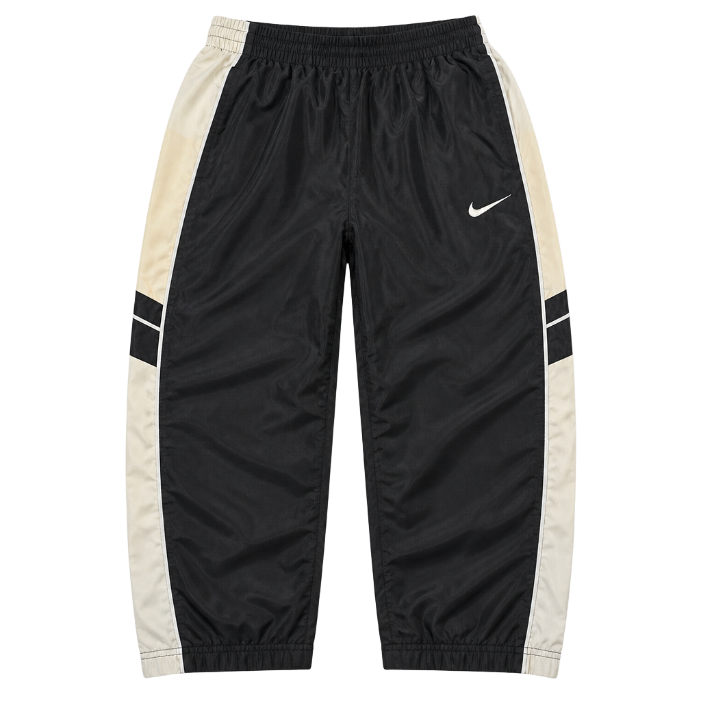 Nike Vintage Two-Tone Lined Athletic Track Pants Black/Grey 1