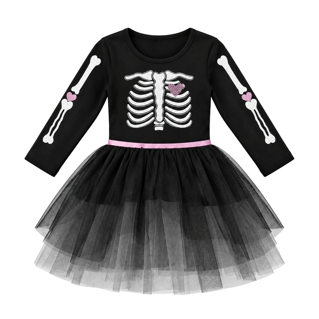 Zunies Skeleton Tutu Dress Black Halloween 1
