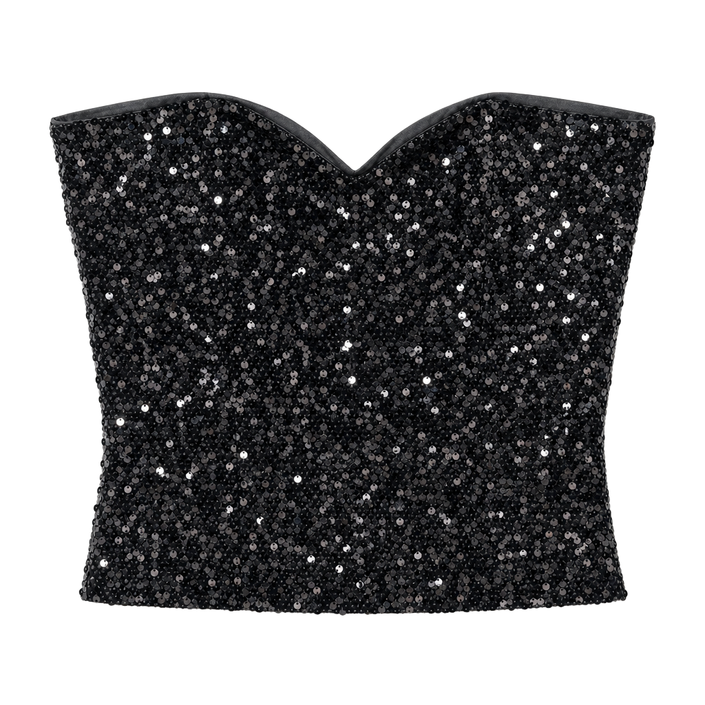 Armani Exchange Black Sequin Camisole Tank Top 1