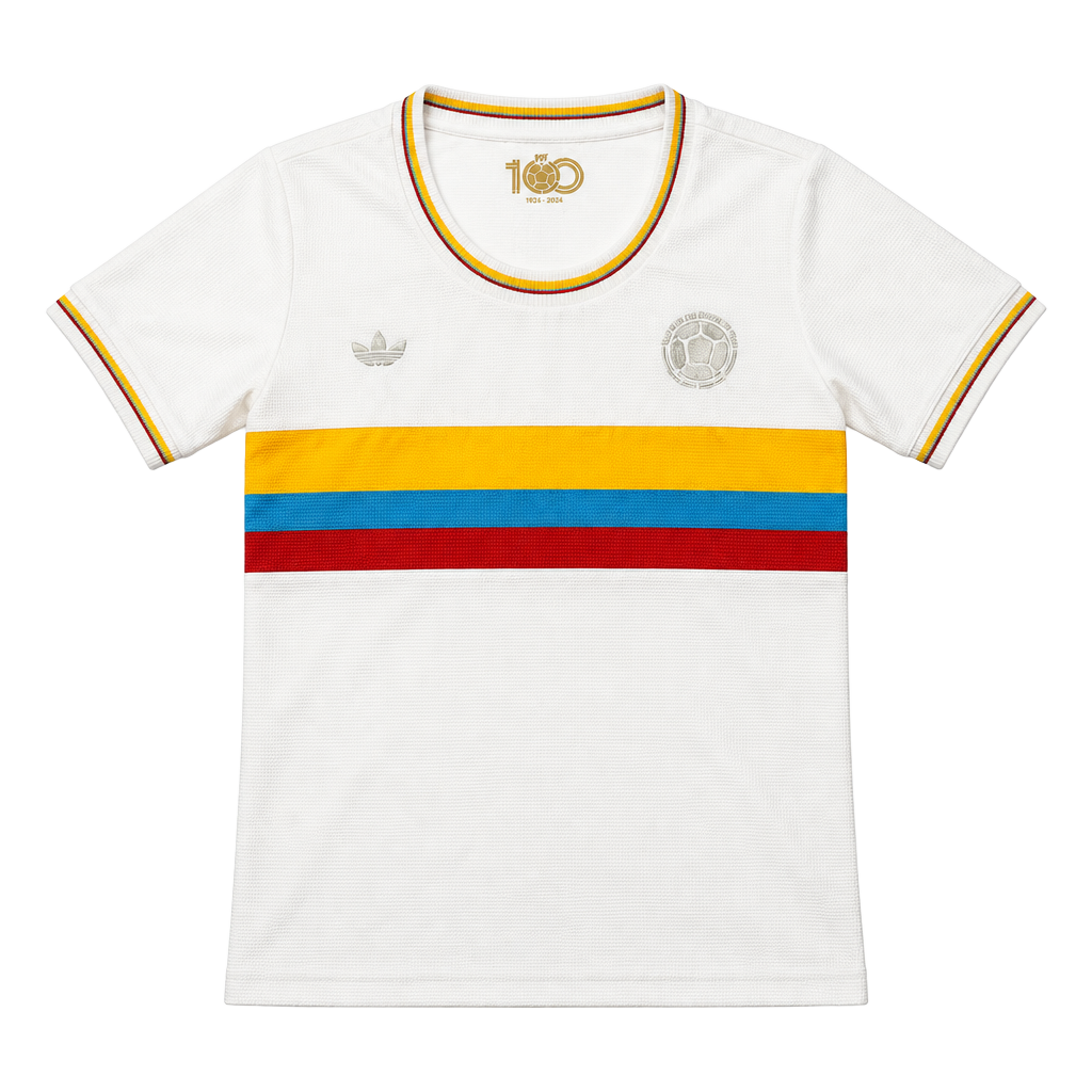 Women’s Adidas Colombia 100th Anniversary Soccer Jersey Size XL White 1