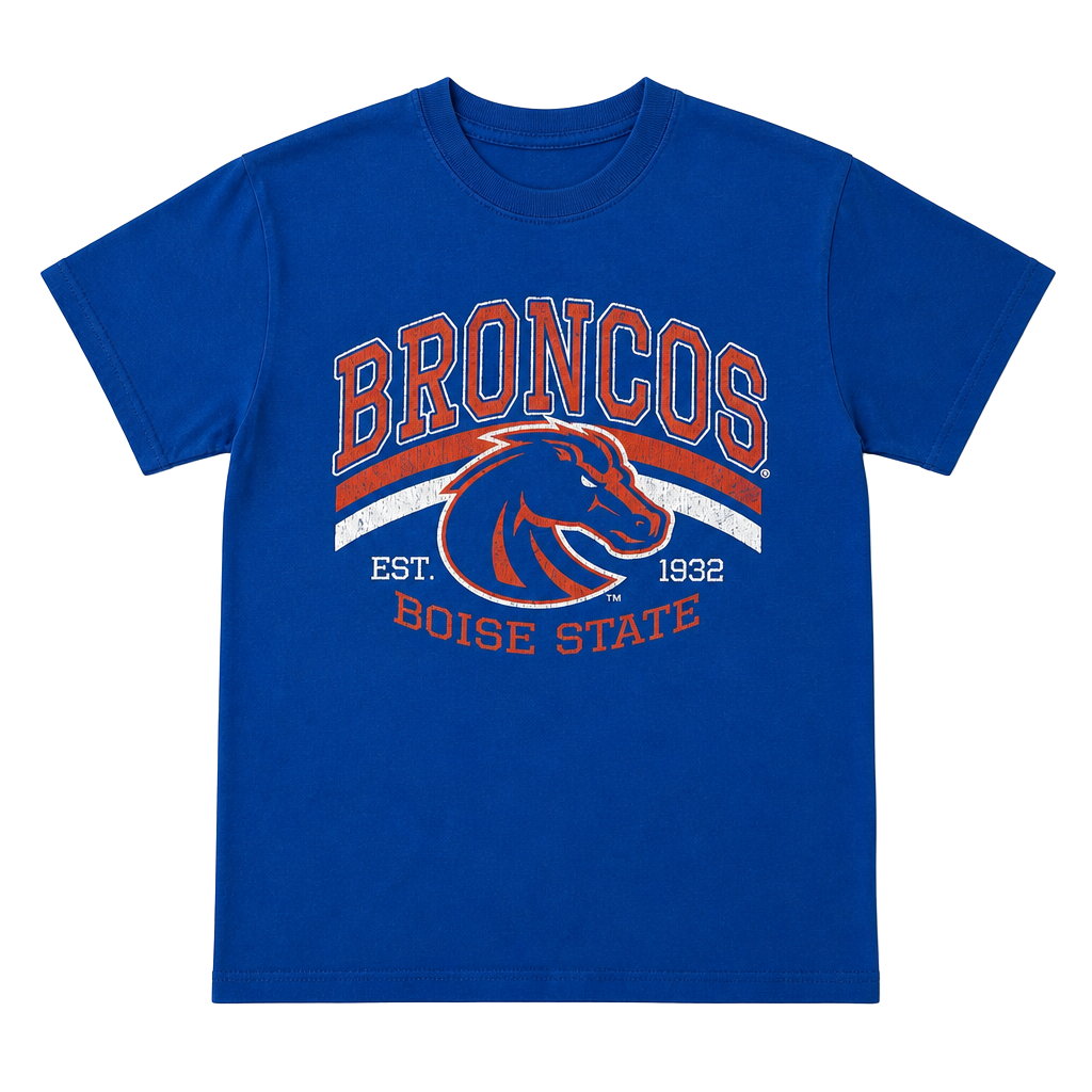 MV Sport Boise State Broncos T-Shirt Size Small Blue Graphic 1