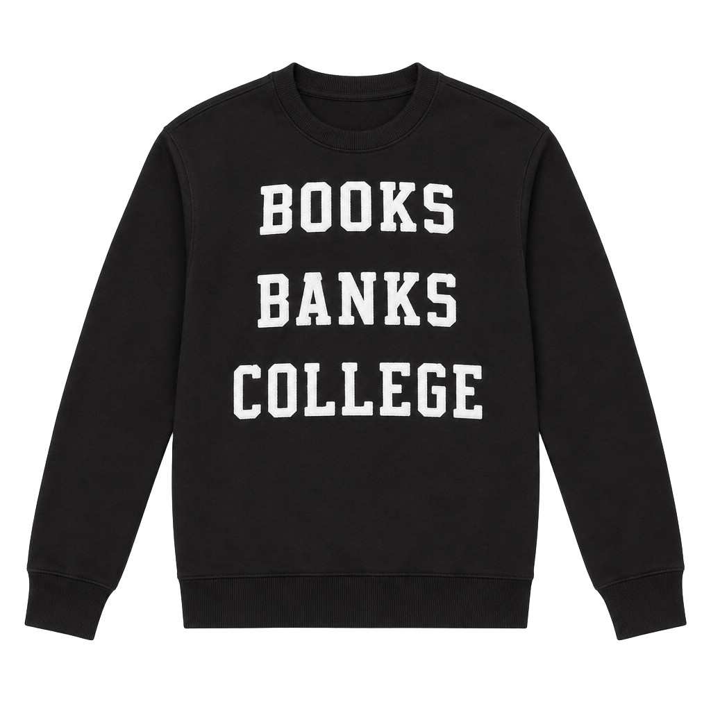 Billionaire Boys Club Black Crewneck Sweatshirt with White Graphic 1