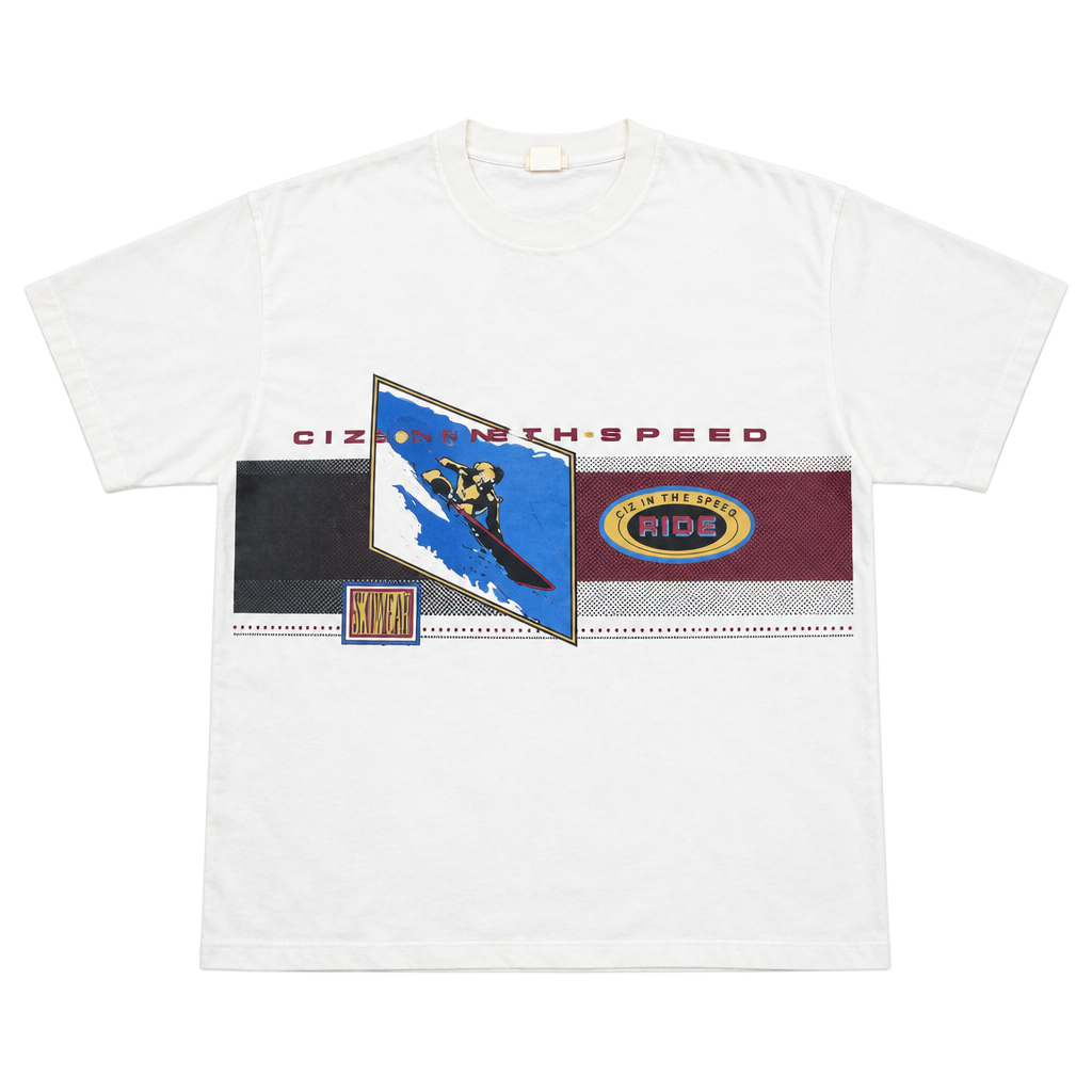 Vintage Gasco Graphics Size X-Large White Snowboard Speed Tee Shirt 1