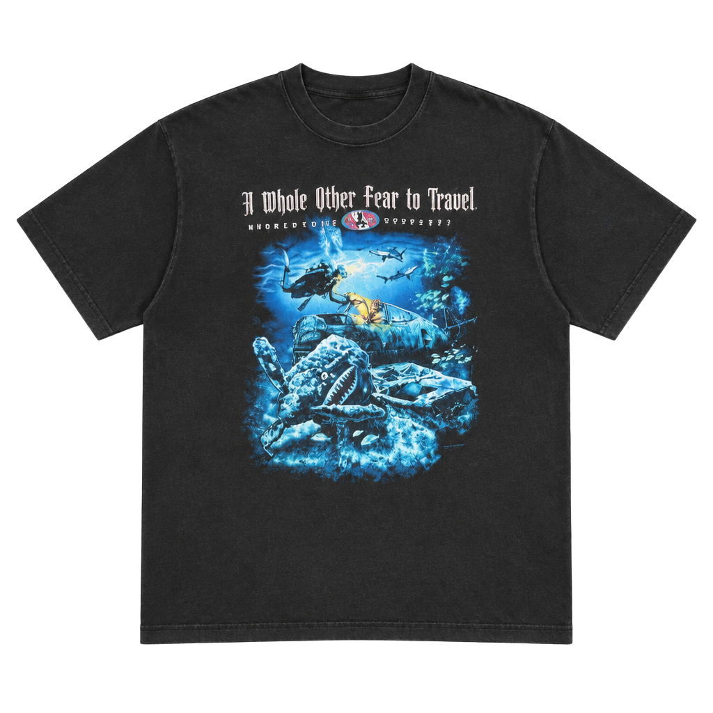 Fruit of the Loom Amphibious Outfitters T-Shirt XXL Black Scuba Diving Graphic 1