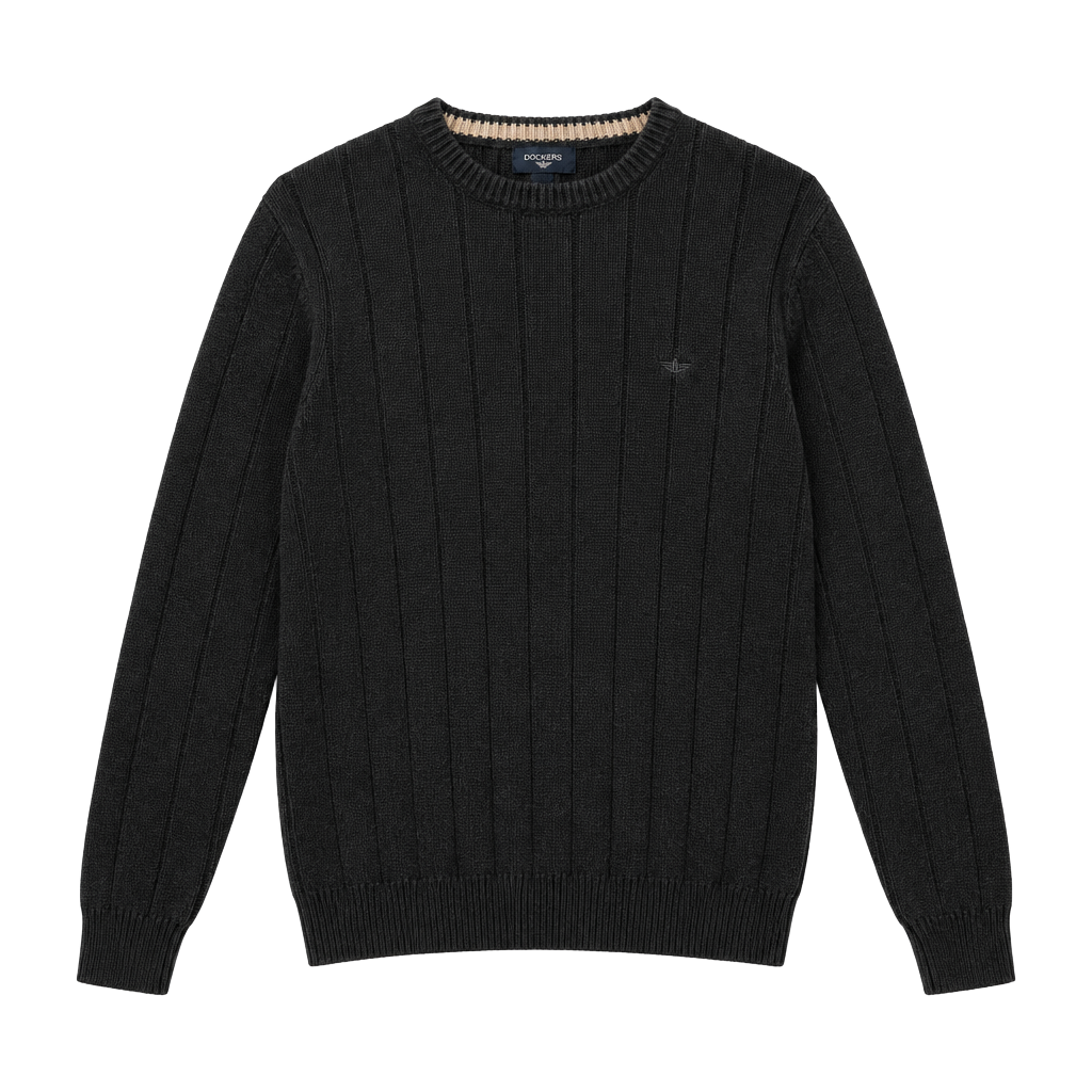 Dockers Ribbed Grandpa Sweater Size XL Black 100% cotton 1