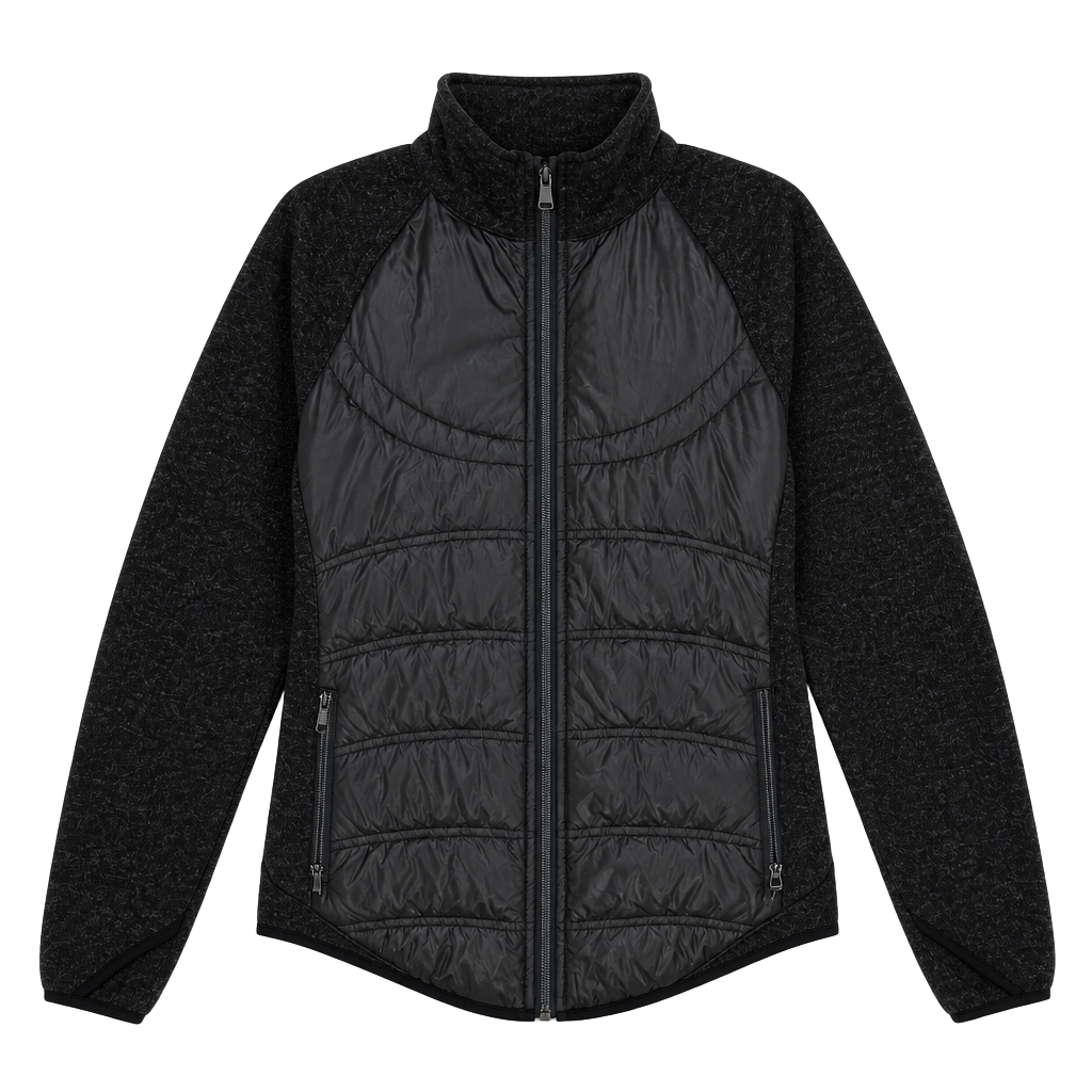 Women’s London Fog Quilted Down Puffer Jacket Size L Black Lightweight 1