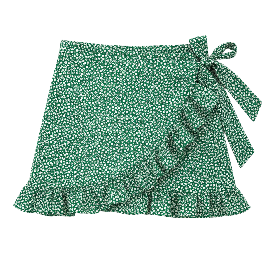 HYFVE Green Floral wrap skirt, skort size Small 1