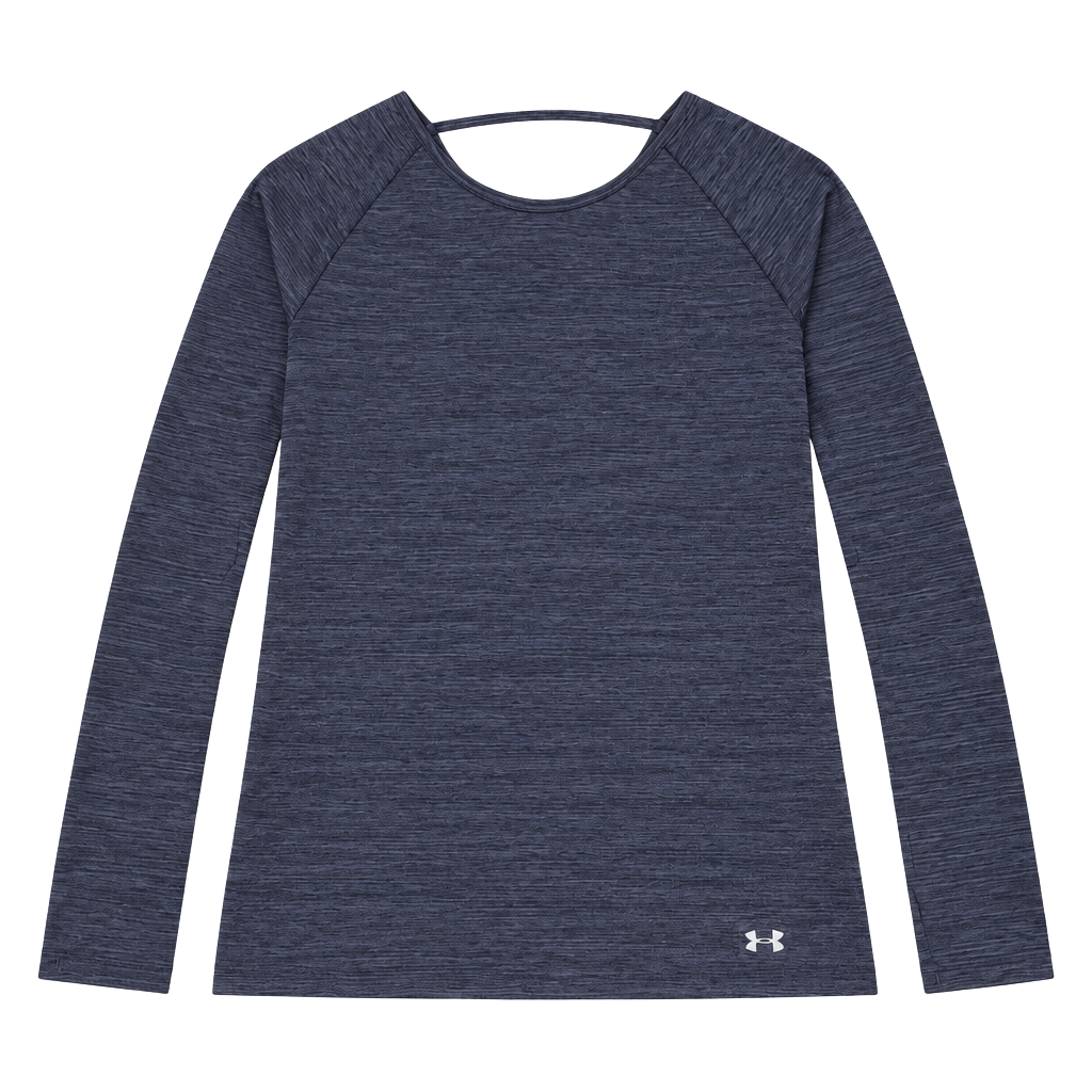 Under Armour Threadborne Seamless Long Sleeve Size XS Grey Open Back Top 1