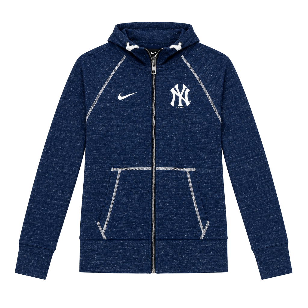Nike New York Yankees Full Zip Hoodie Size XS Blue Slub Lightweight 1