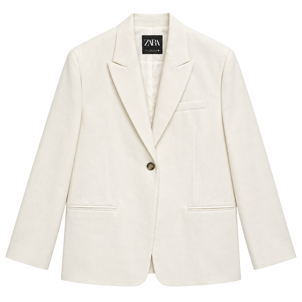 Zara Cut-Out Blazer Size XS White 1