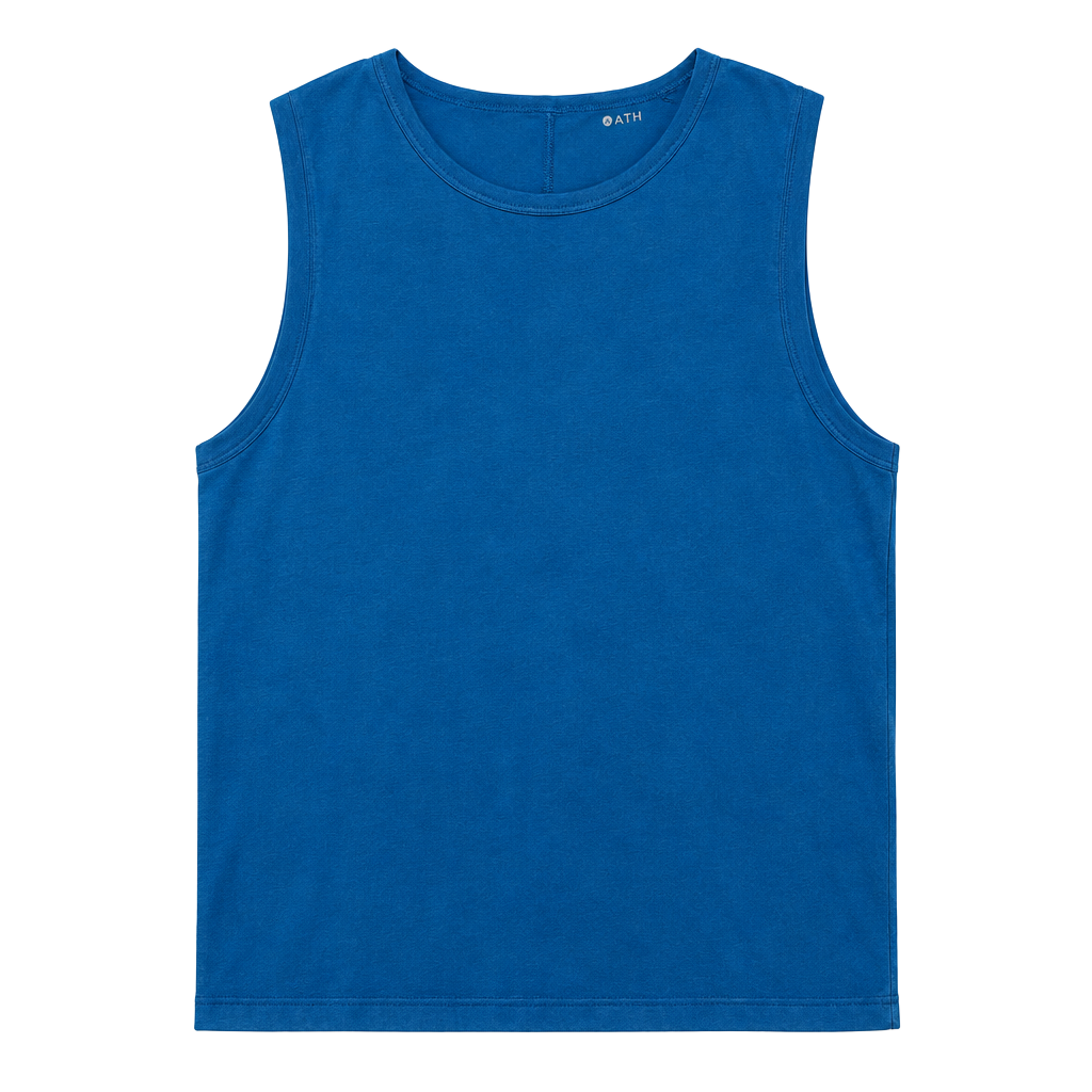 Athleta With Ease Muscle Tank Size L Blue Athletic Workout Shirt 1