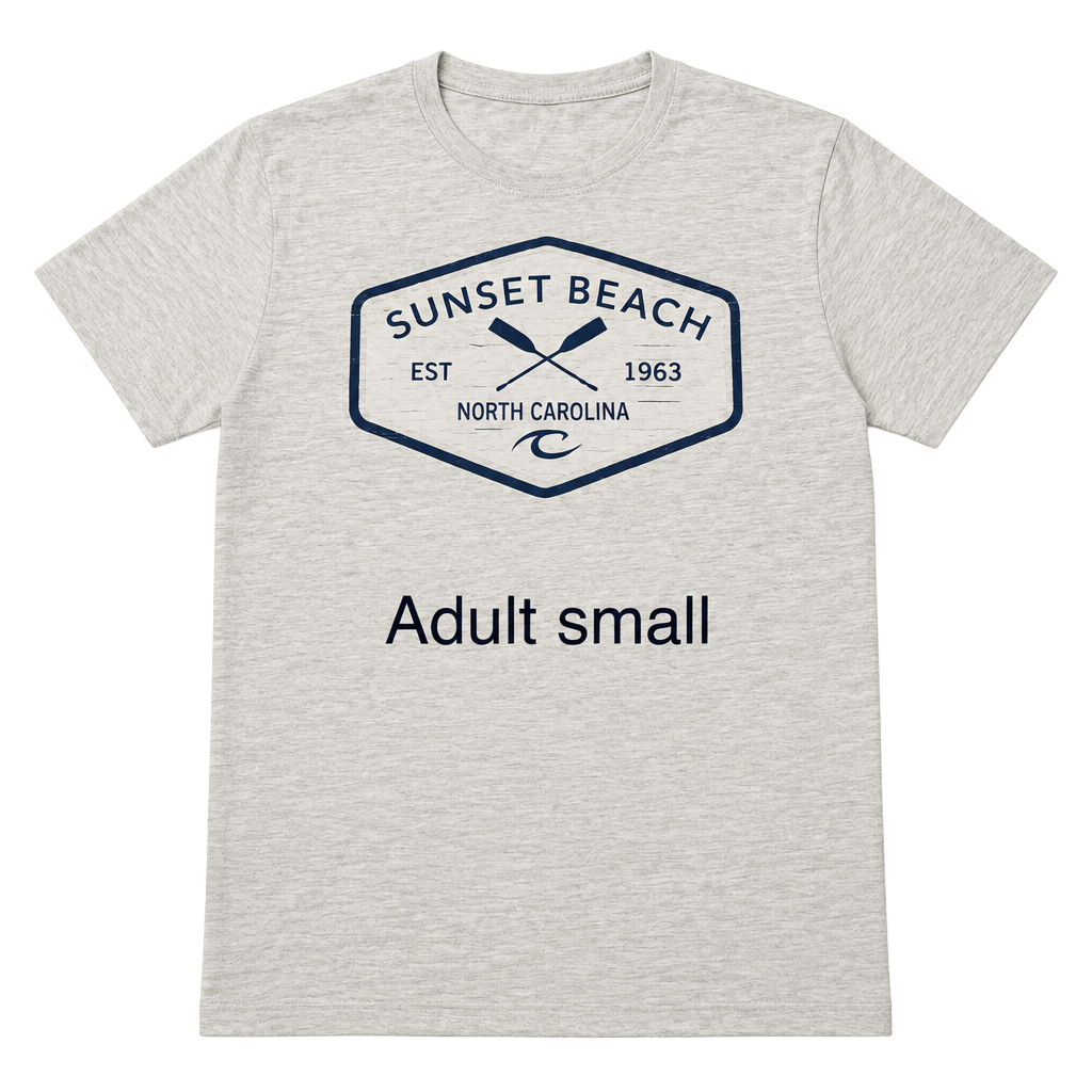 Sunset Beach North Carolina T-Shirt Adult Small Gray 1