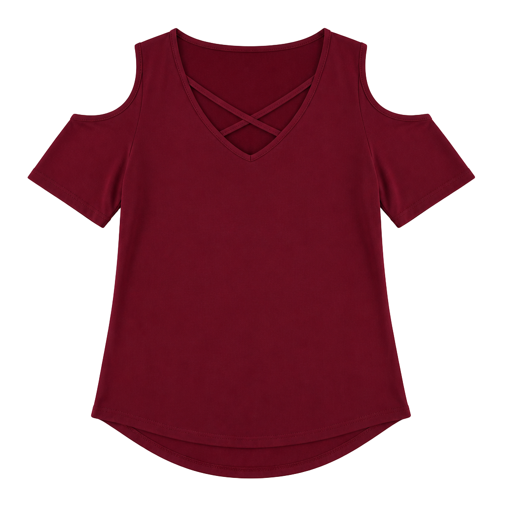 TKing Fashion Women's Short Sleeve Shirts V Neck Loose Fitting Tops Casual Solid T-shirts Trendy Basic Tunic Summer Ladies Tops Wine XL - .com, 1