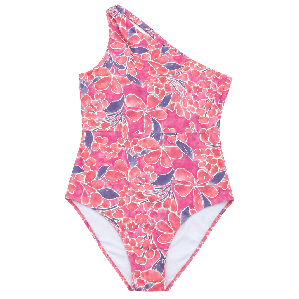 Summersalt One-Shoulder One Piece Swimsuit Size 10 Pink Floral 1