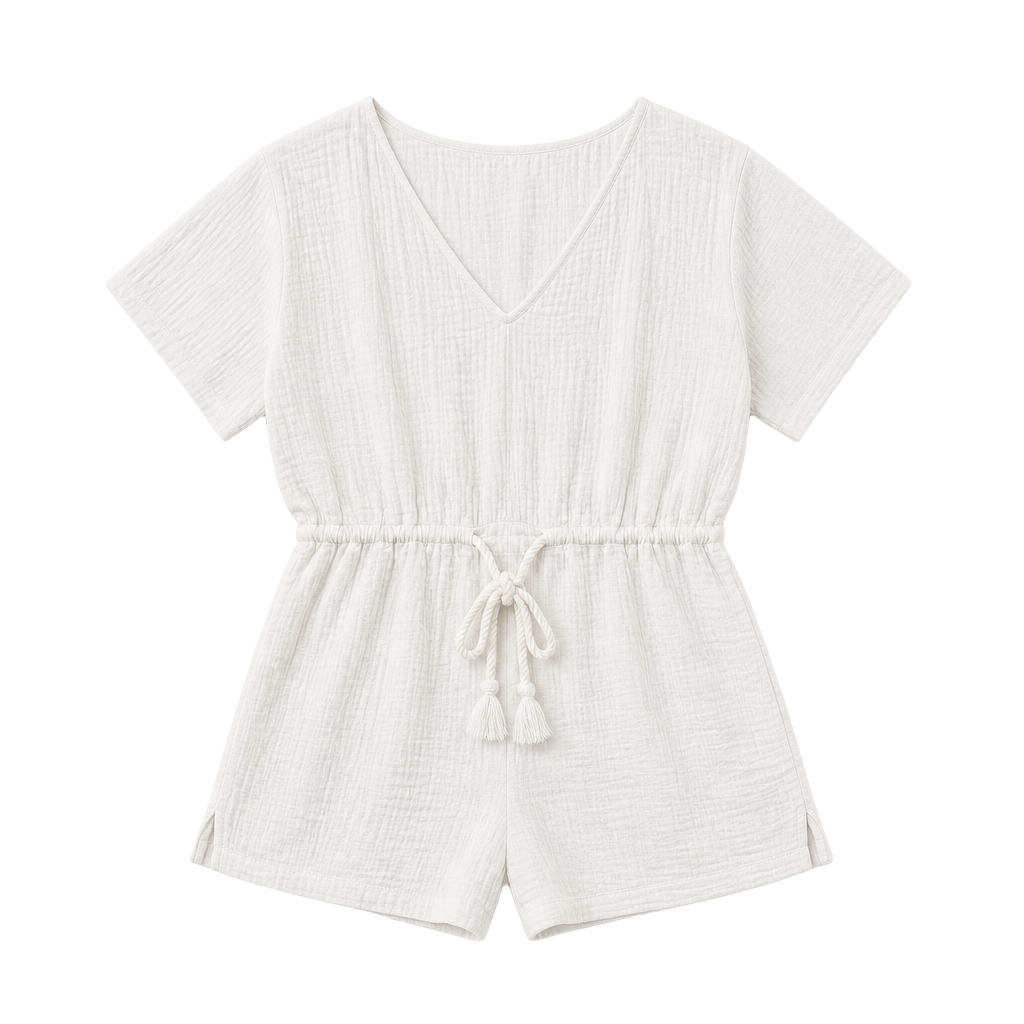 ROOLEE Shine Dress White muslin Cotton Size S Drawstring Pockets 1