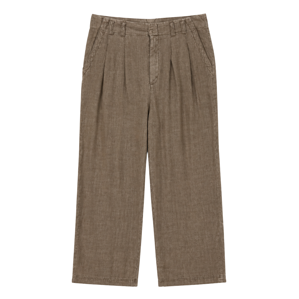 Free People Pleated Wide Leg Linen Blend Trousers Size 10 1