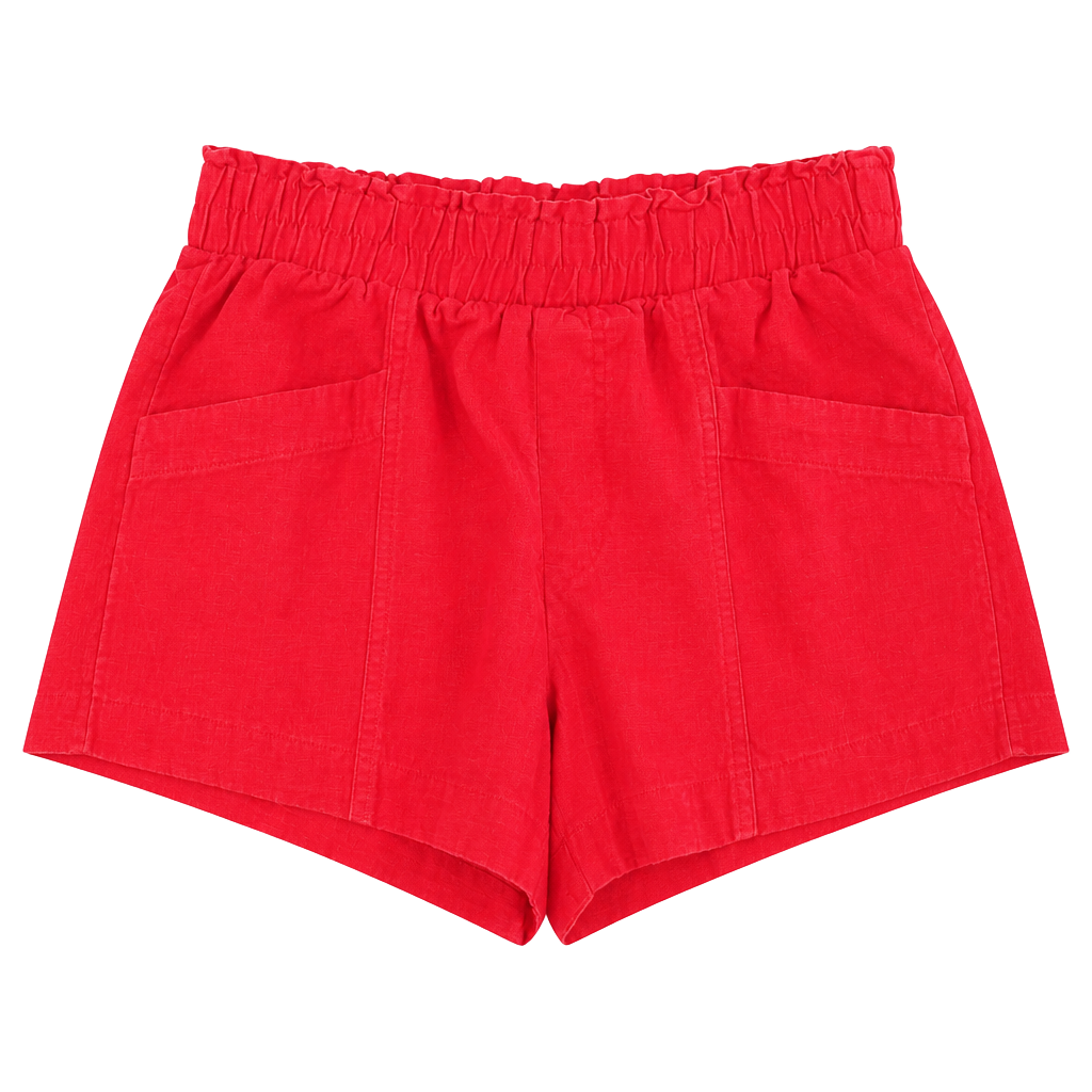 A New Day Linen Blend Shorts Size M Red Pull On Pockets 1