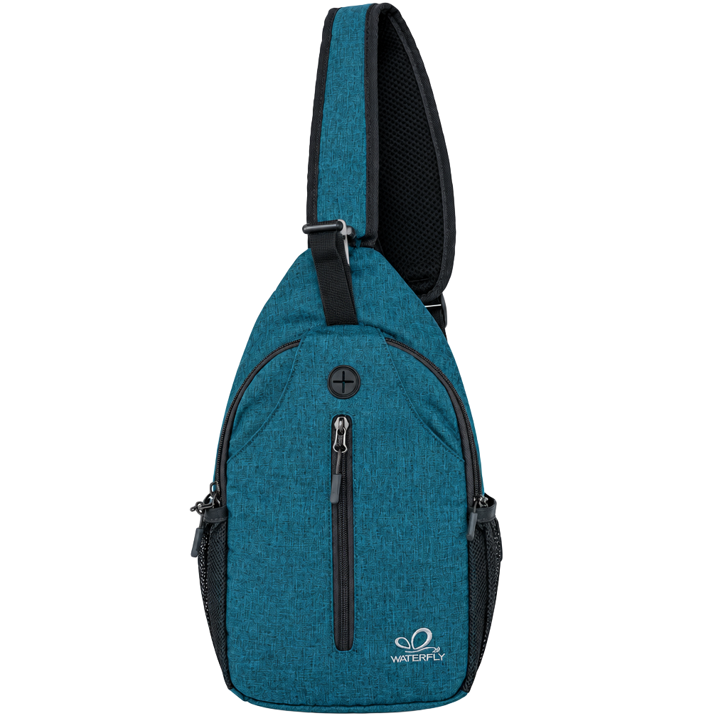 WATERFLY Crossbody Sling Backpack Teal Hiking Daypack 1