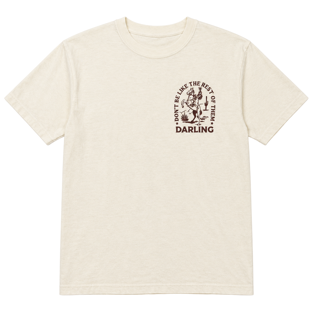 Comfort Colors Graphic T-Shirt Size M White Don't Be Like The Rest Darling 1
