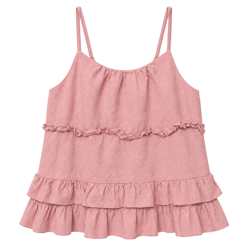 Pink Ruffle Cami Top Size M 1