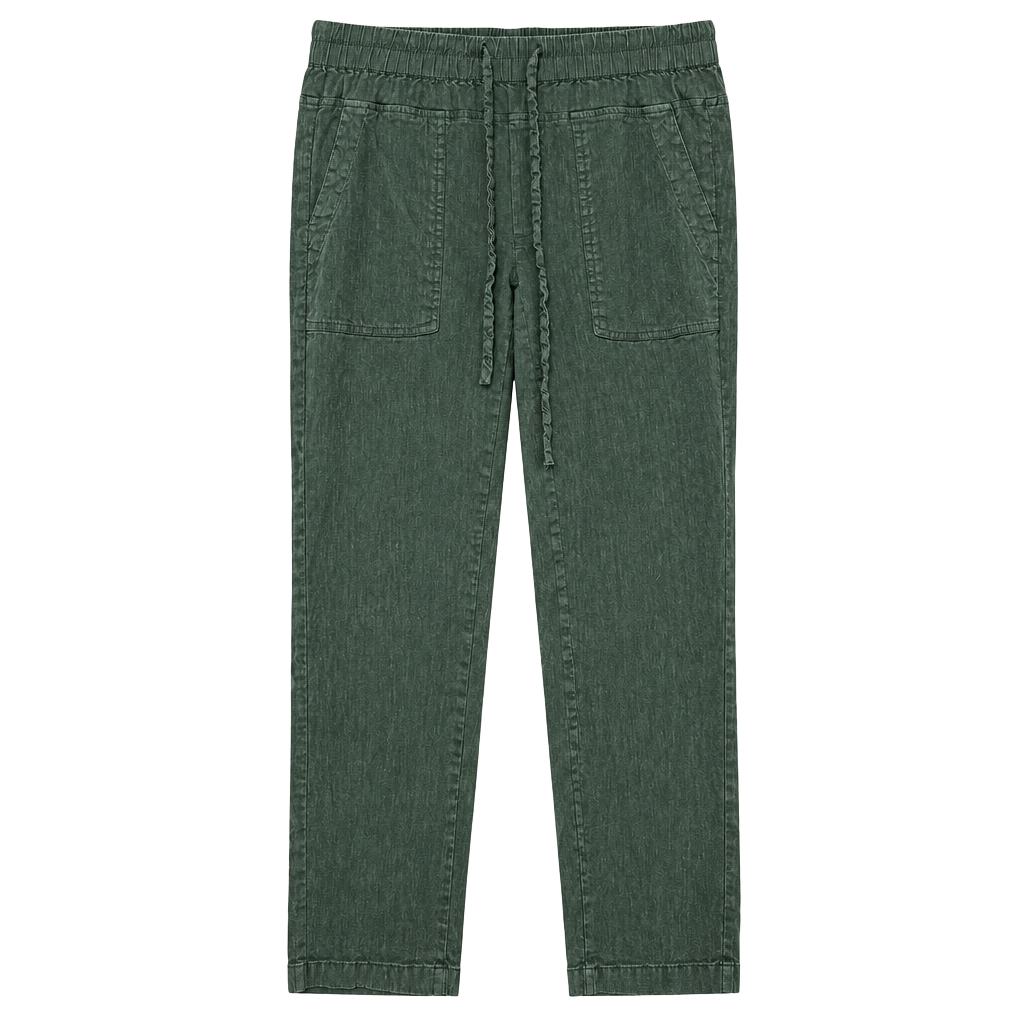 KUT from the Kloth Drawstring Cargo Pants Size S Green Linen Blend 1