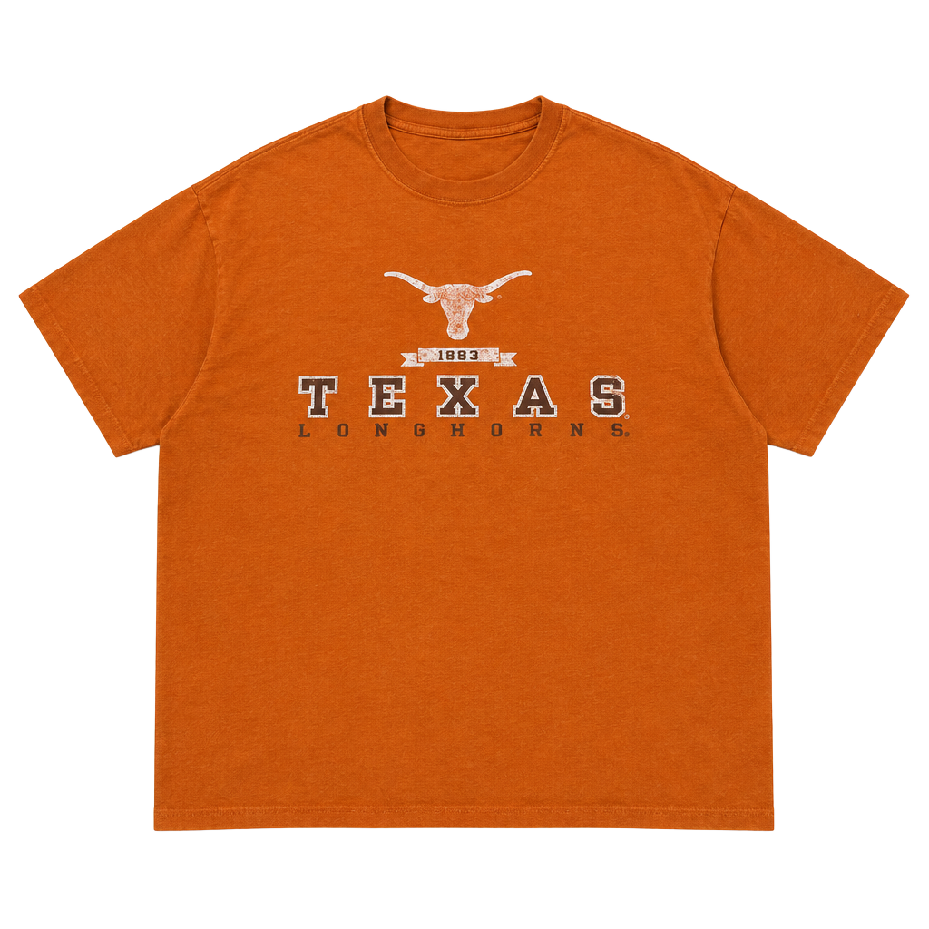 Vintage 90s Russell Athletic Texas Longhorns T-Shirt Size XXL Burnt Orange 1