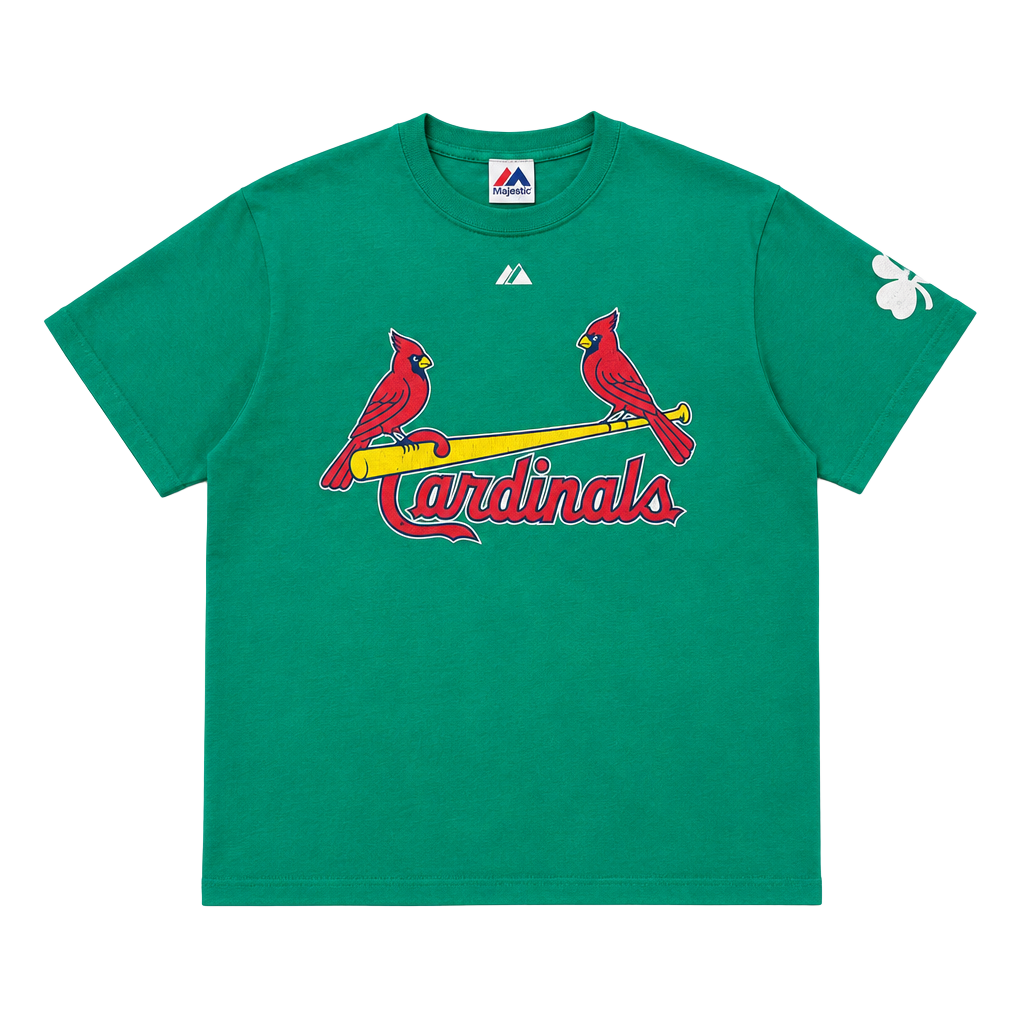 Vintage 2000s Majestic St. Louis Cardinals Pujols Size L Green Baseball T-Shirt 1