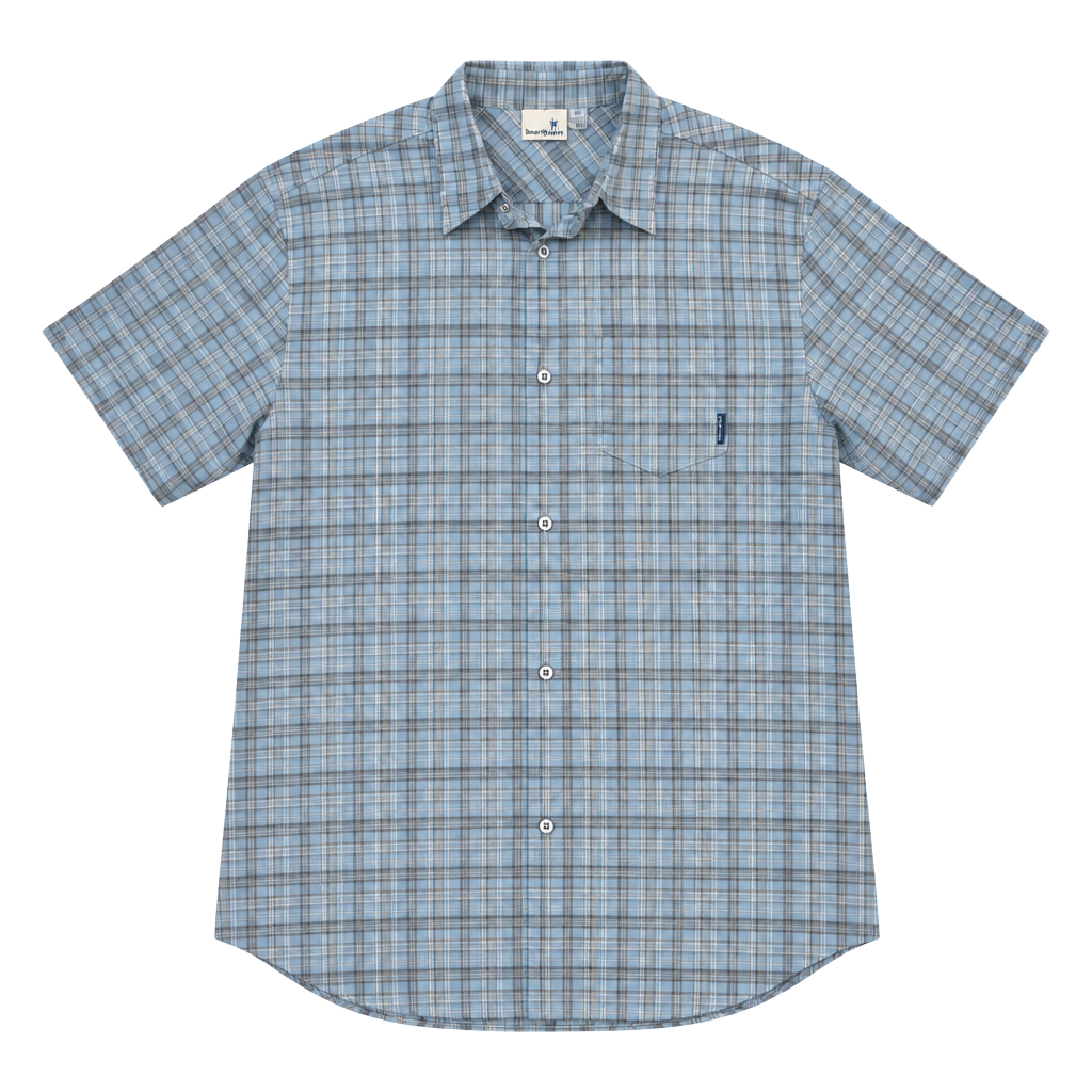 Vintage 2000s Hurley International Short Sleeve Button Down Plaid Shirt XL Blue 1