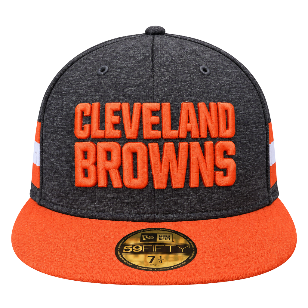 New Era Cleveland Browns NFL 59FIFTY Fitted Hat Gray Orange Size 7 1/4 1