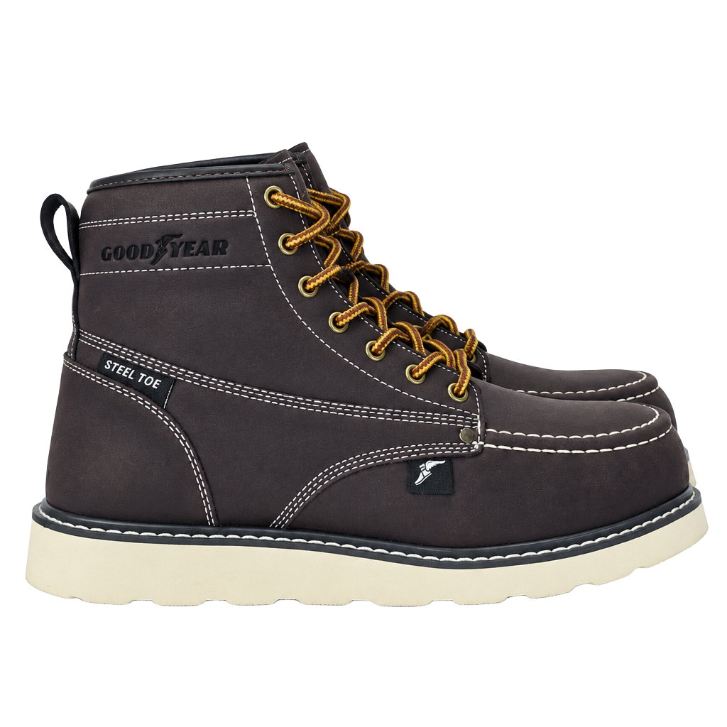 Goodyear Chesapeake-ST Steel Toe Work Boots Wine Men's 7.5M GY214410 New 1