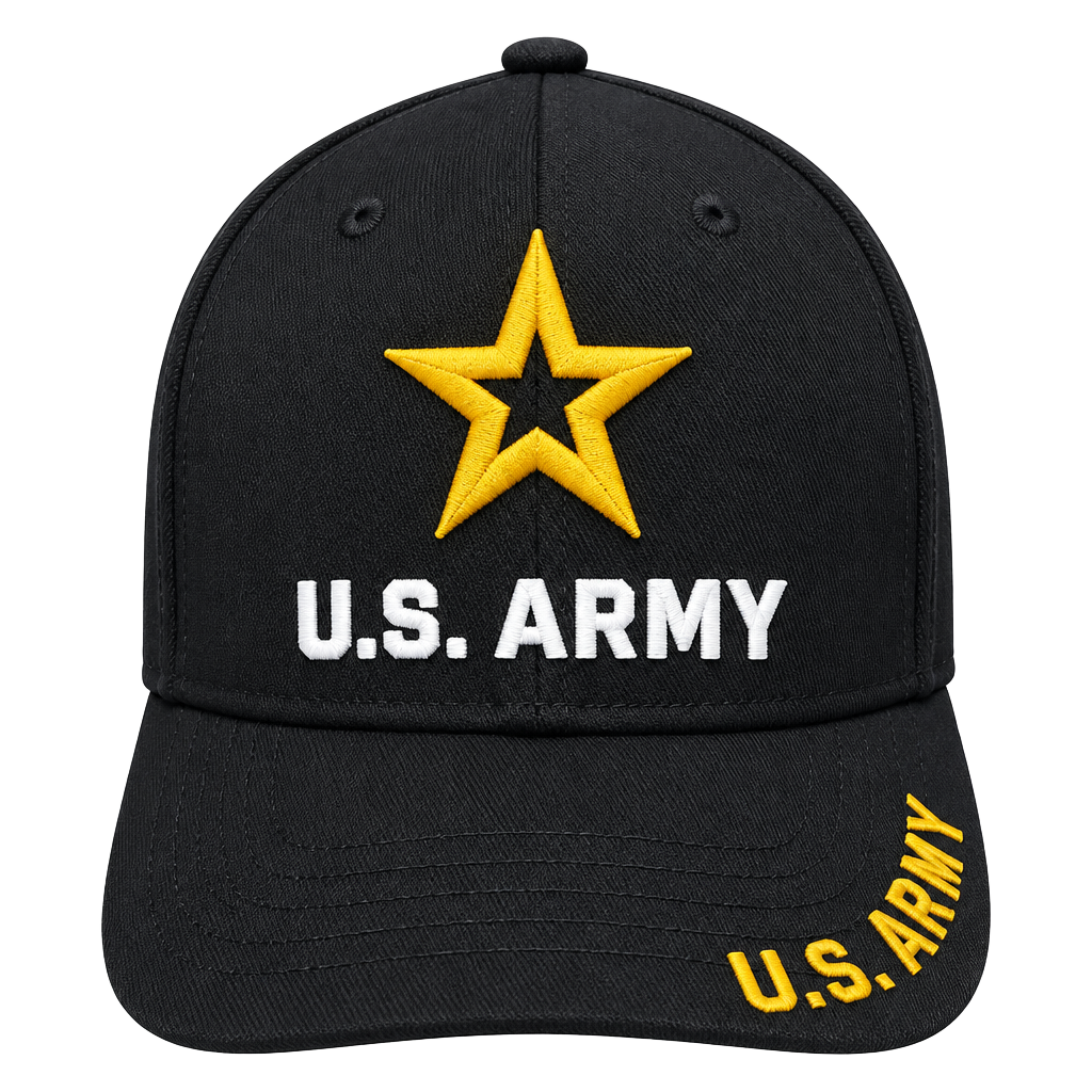 Top Level U.S. Army Trucker Hat Black Embroidered Snapback Cap Adjustable NWT 1