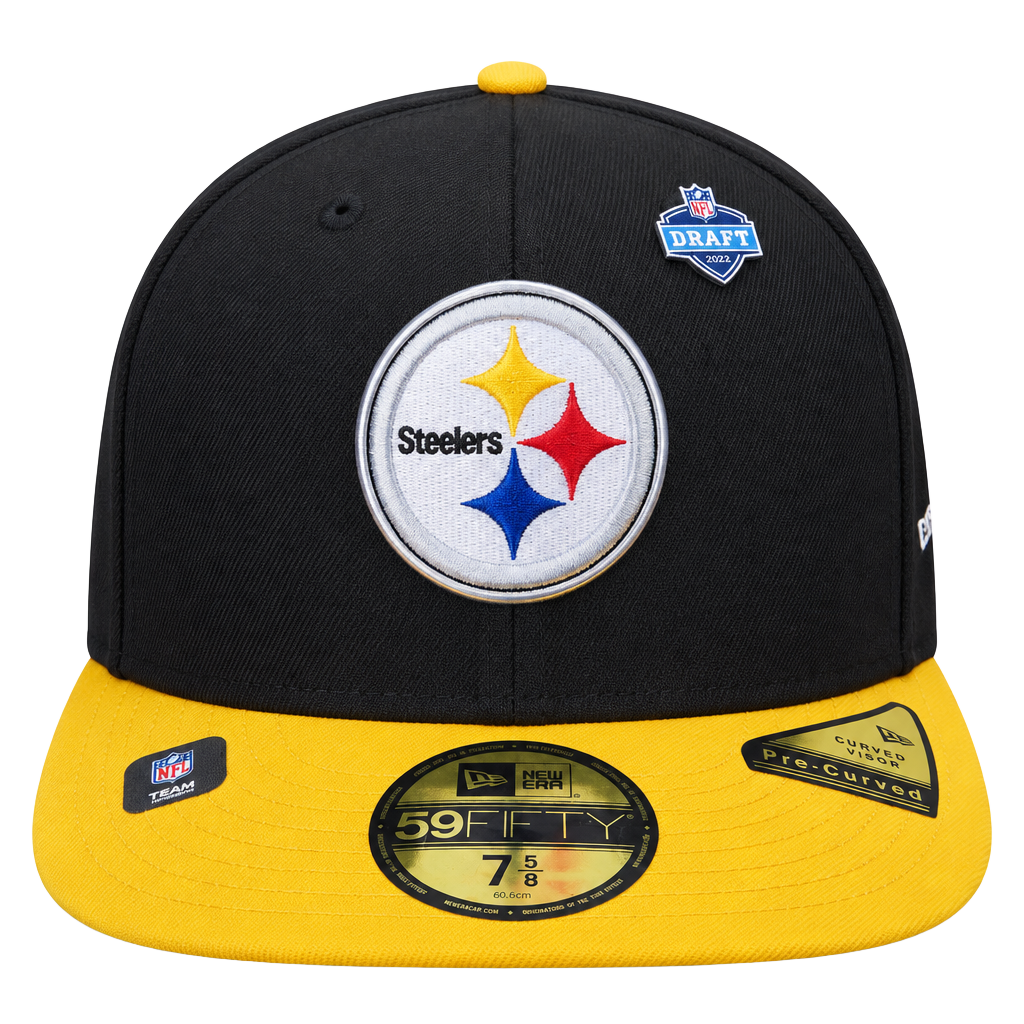 New Era Pittsburgh Steelers 2026 NFL Draft 59FIFTY Hat Black Gold 7 5/8 1