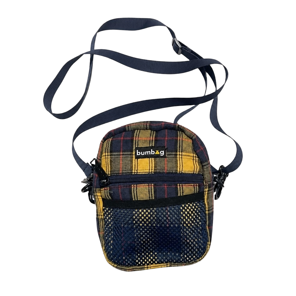 Yellow and Blue Plaid Crossbody BumBag 1