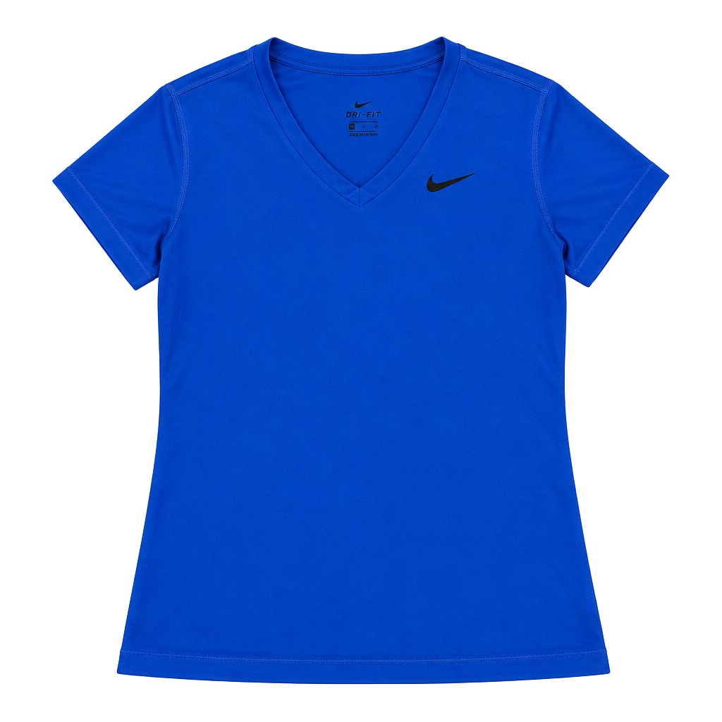 Nike Dri-FIT V-Neck T-Shirt Size M Royal Blue Athletic Top 1