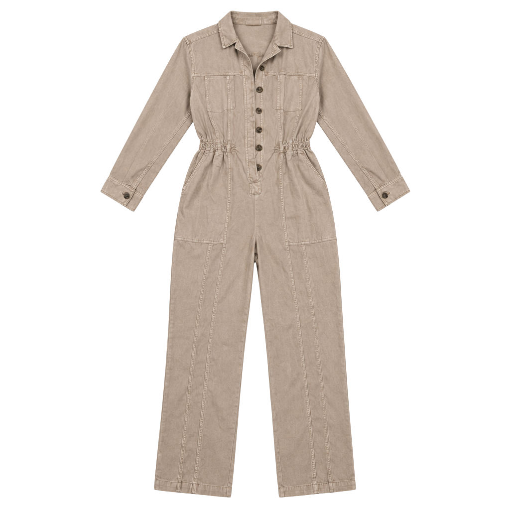 Universal Thread Utility Jumpsuit Size Small Tan Long Sleeve 1