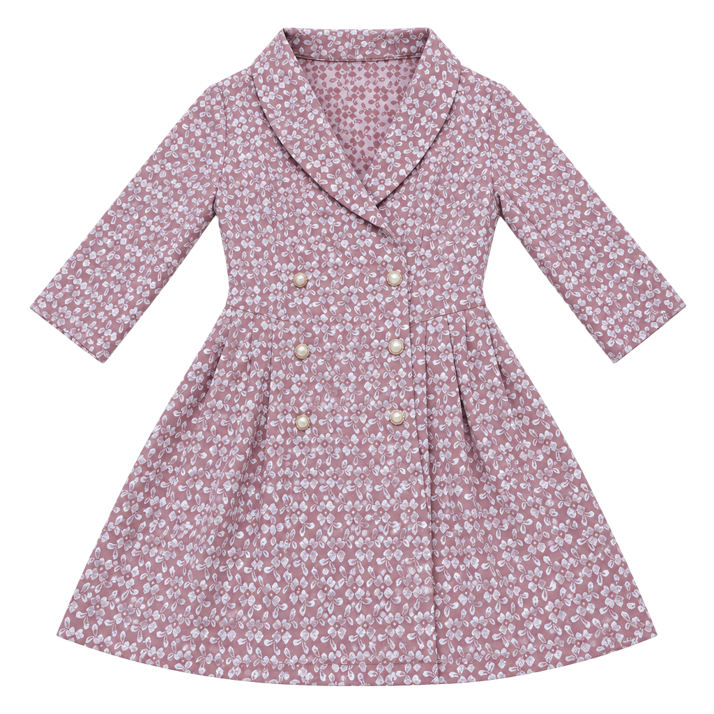 SHEIN Floral Blazer Dress Size L 40/42 8/10 Pink Double Breasted 1