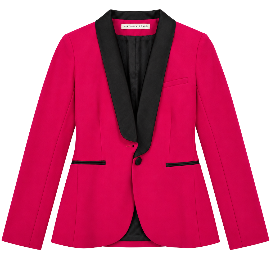 Veronica Beard Tuxedo Blazer Size 2 Pink Black 1