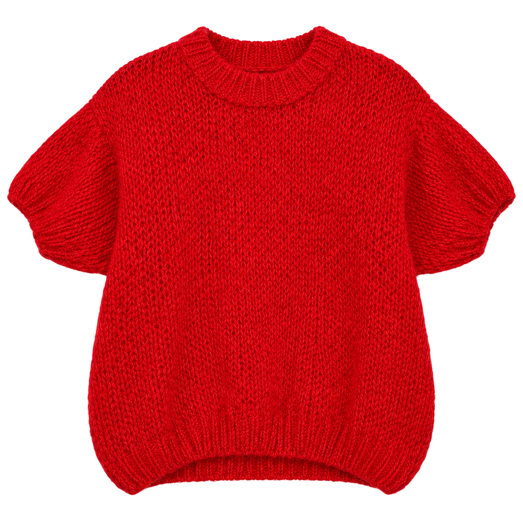 Benaaar Red Short Sleeve Knit Sweater 1