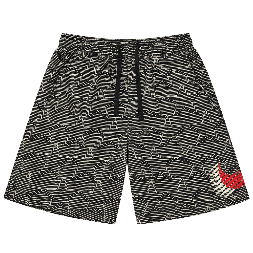 Nike Wave Graphic Athletic Shorts Size XL Navy Blue 1