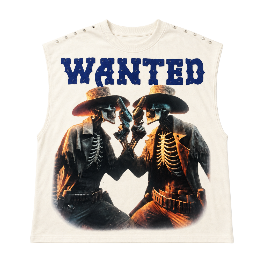 white + blue graphic tee with skeleton design #skater #goth 1