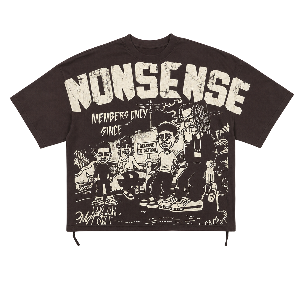 Nonsense brown print tee shirt #skater #streetwear. 1
