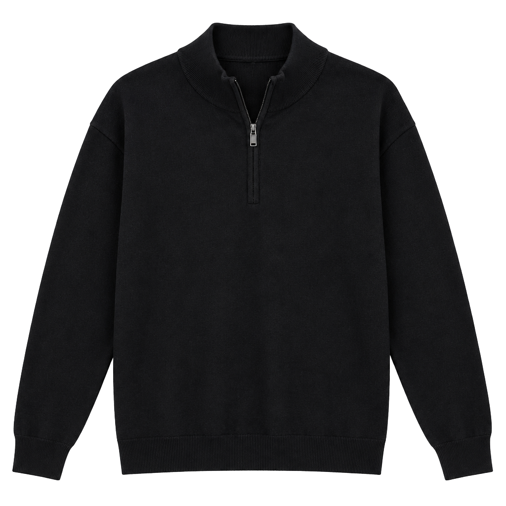 NWT Joseph Abboud Pima Sweater Sz XXL Black Quarter Zip $70 1