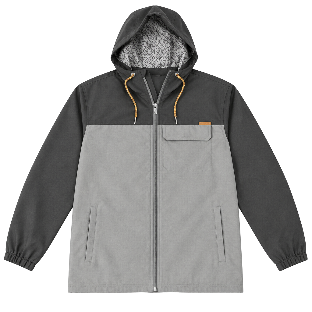 Voyager Full Zip Hooded Jacket Size XL Gray Black 1