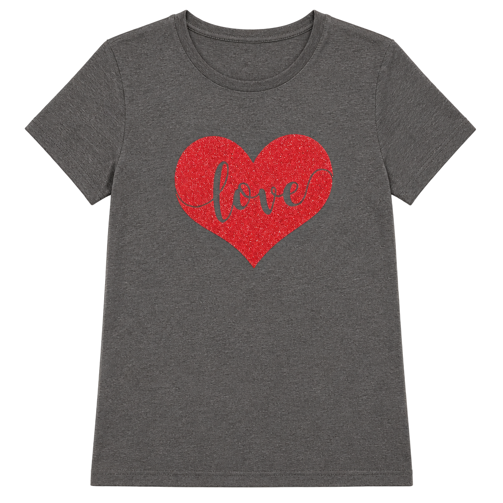 Sequin Heart T-shirt - Handmade Valentine's Day Gift - , 1