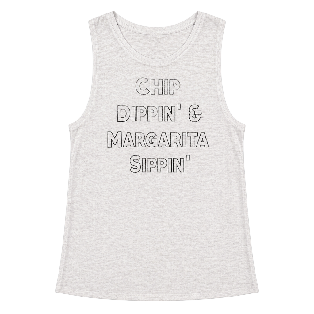 Doe Chip Dippin' & Margarita Sippin' Graphic Tank Top Size Medium 1