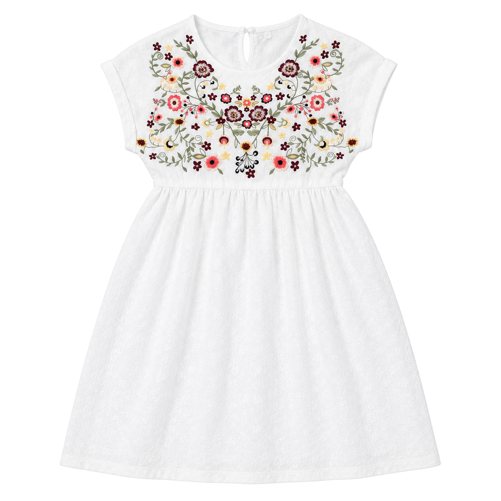 Orange Creek Dress Size M White Floral Embroidered Mini Boho 1